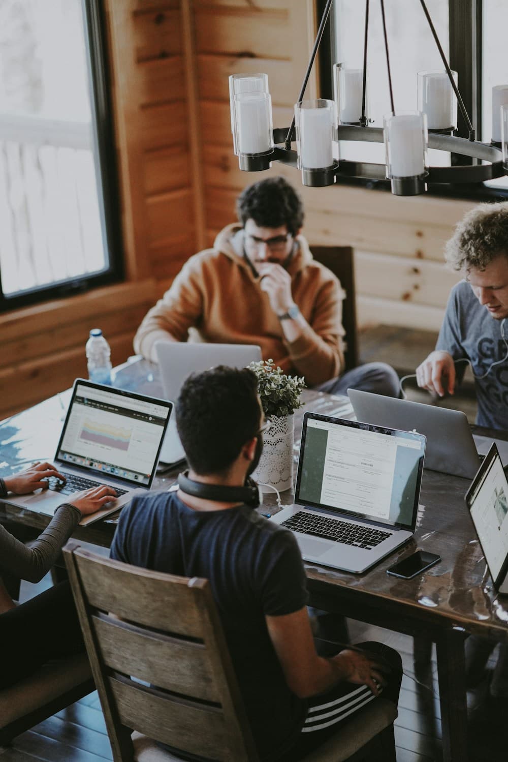 Illustrative stock photograph of a team working together